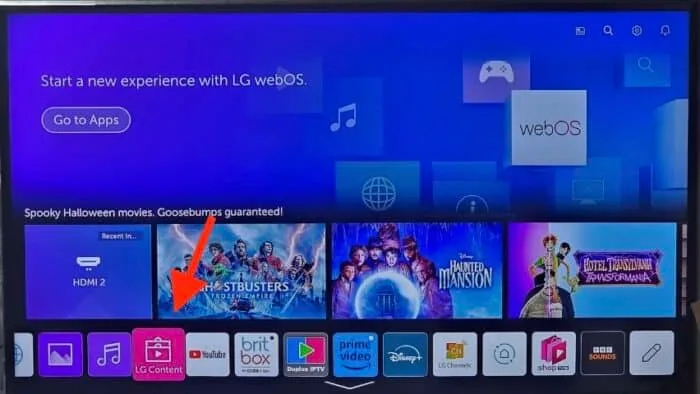 IBO Player interface on an LG Smart TV